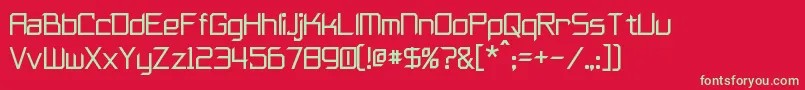 フォントFurmanite – 赤い背景に緑の文字