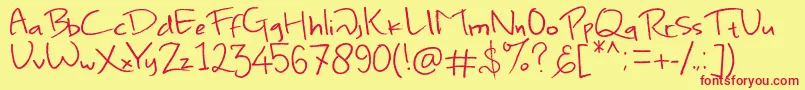 OneDayInMalangbong Font – Red Fonts on Yellow Background