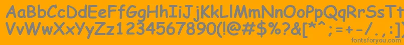 ComicSansMsРџРѕР»СѓР¶РёСЂРЅС‹Р№-Schriftart – Graue Schriften auf orangefarbenem Hintergrund
