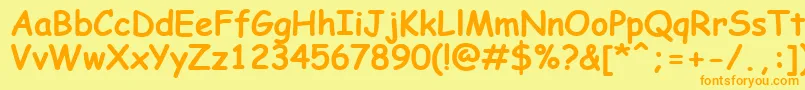 ComicSansMsРџРѕР»СѓР¶РёСЂРЅС‹Р№ Font – Orange Fonts on Yellow Background