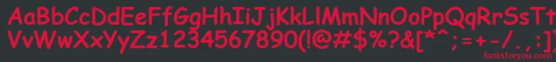 ComicSansMsРџРѕР»СѓР¶РёСЂРЅС‹Р№ Font – Red Fonts on Black Background