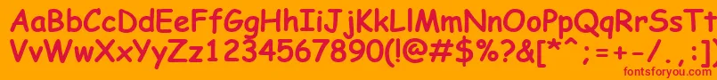 ComicSansMsРџРѕР»СѓР¶РёСЂРЅС‹Р№ Font – Red Fonts on Orange Background