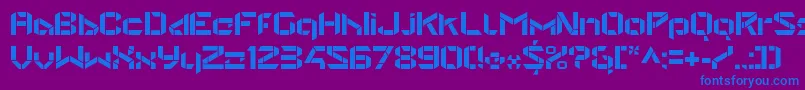 StealwerksOpenbold-Schriftart – Blaue Schriften auf violettem Hintergrund