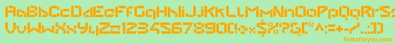 StealwerksOpenbold-Schriftart – Orangefarbene Schriften auf grünem Hintergrund