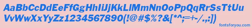 フォントFranklinGothicItalic – ピンクの背景に青い文字
