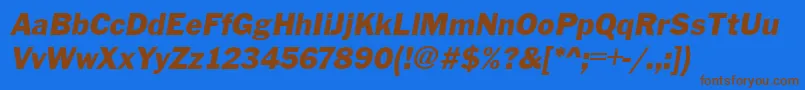Шрифт FranklinGothicItalic – коричневые шрифты на синем фоне