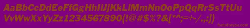 フォントFranklinGothicItalic – 紫色の背景に茶色のフォント