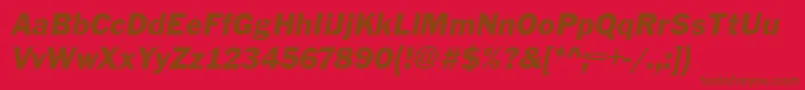 FranklinGothicItalic-fontti – ruskeat fontit punaisella taustalla