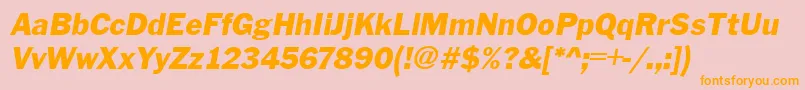 Police FranklinGothicItalic – polices orange sur fond rose