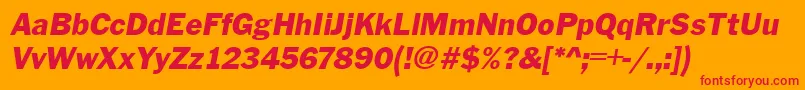 FranklinGothicItalic Font – Red Fonts on Orange Background