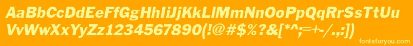 Czcionka FranklinGothicItalic – żółte czcionki na pomarańczowym tle