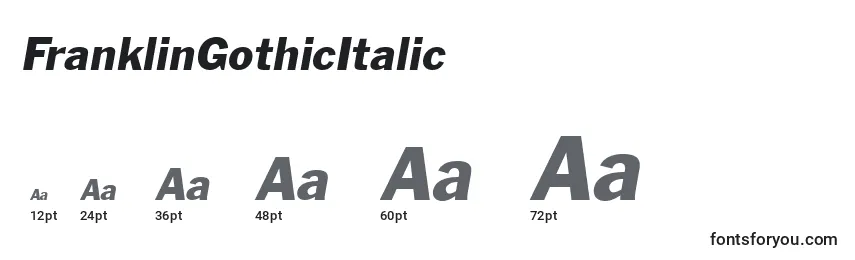 FranklinGothicItalic Font Sizes