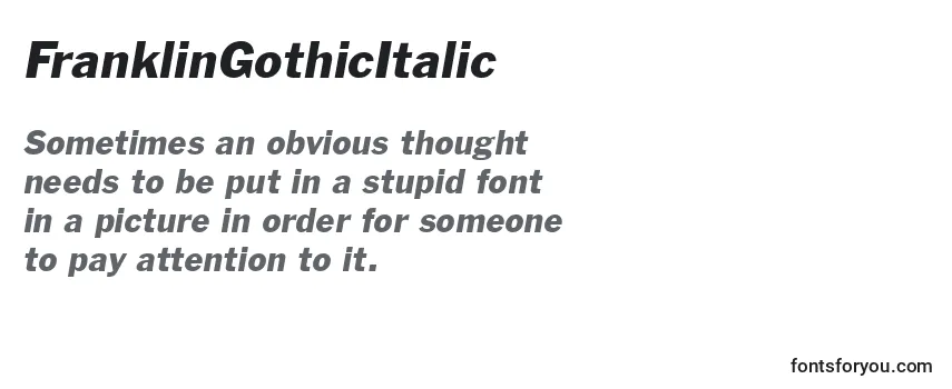 Review of the FranklinGothicItalic Font
