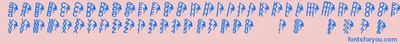 Rightclimbers Font – Blue Fonts on Pink Background