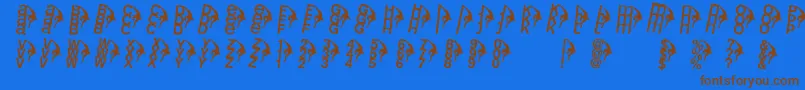 Rightclimbers Font – Brown Fonts on Blue Background