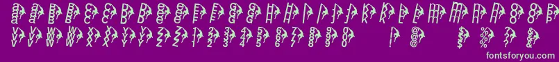 フォントRightclimbers – 紫の背景に緑のフォント