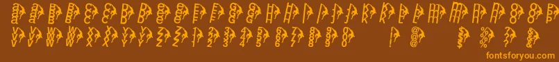 Rightclimbers Font – Orange Fonts on Brown Background