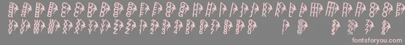 フォントRightclimbers – 灰色の背景にピンクのフォント