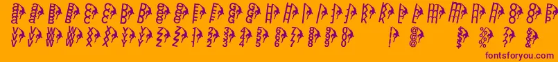 Rightclimbers Font – Purple Fonts on Orange Background