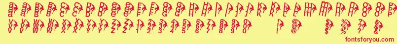 Rightclimbers Font – Red Fonts on Yellow Background