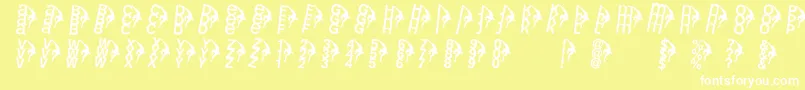 Czcionka Rightclimbers – białe czcionki na żółtym tle
