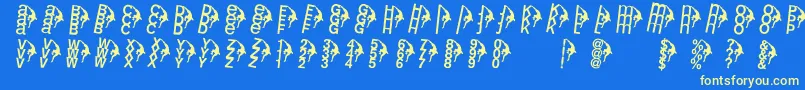 Rightclimbers Font – Yellow Fonts on Blue Background