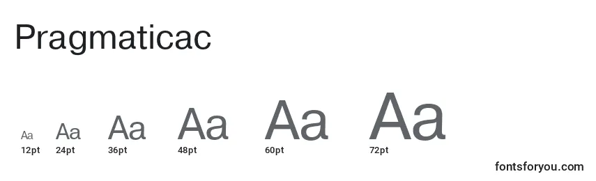 Размеры шрифта Pragmaticac