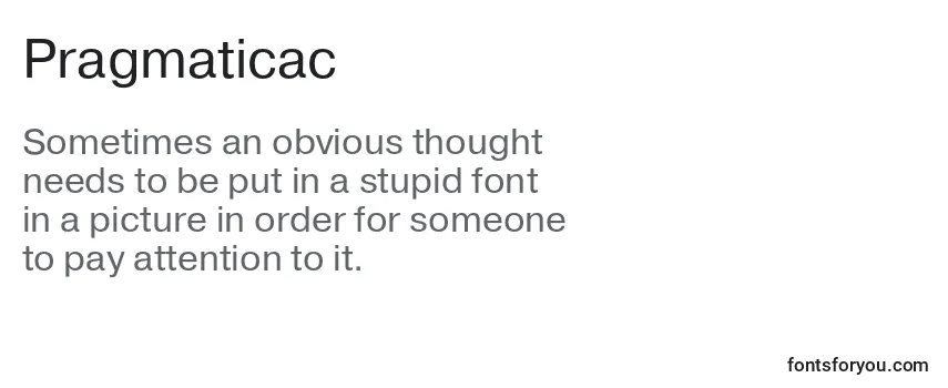 Review of the Pragmaticac Font