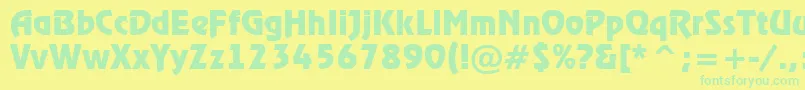 Police RewinderBold – polices vertes sur fond jaune