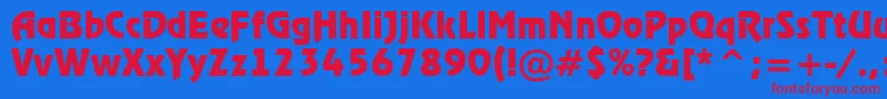Fonte RewinderBold – fontes vermelhas em um fundo azul