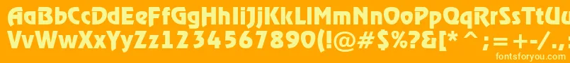RewinderBold-fontti – keltaiset fontit oranssilla taustalla