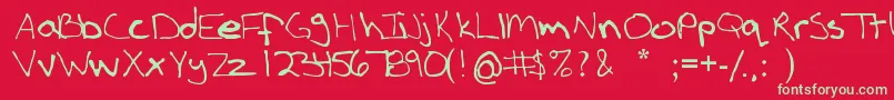 フォントBoldloud – 赤い背景に緑の文字
