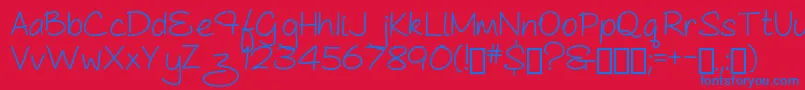 AsCuteAs...Semibold Font – Blue Fonts on Red Background