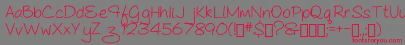 AsCuteAs...Semibold-Schriftart – Rote Schriften auf grauem Hintergrund