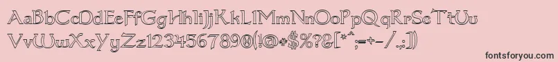 Dum1out-fontti – mustat fontit vaaleanpunaisella taustalla