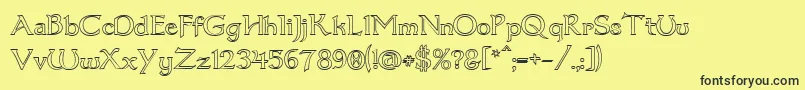 Dum1out Font – Black Fonts on Yellow Background