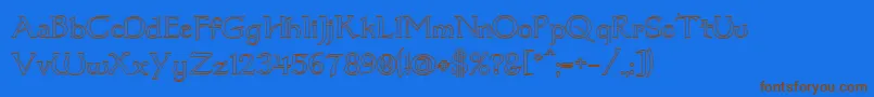 Dum1out Font – Brown Fonts on Blue Background