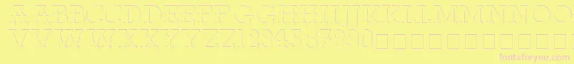 Подробнее о шрифте ReliefdecoMedium Шрифт ReliefdecoMedium – розовые шрифты на жёлтом фоне