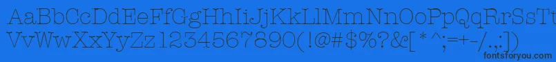 AmtypewriteritcttLight Font – Black Fonts on Blue Background