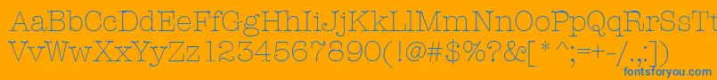 AmtypewriteritcttLight Font – Blue Fonts on Orange Background