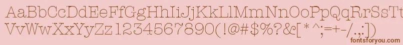 AmtypewriteritcttLight Font – Brown Fonts on Pink Background