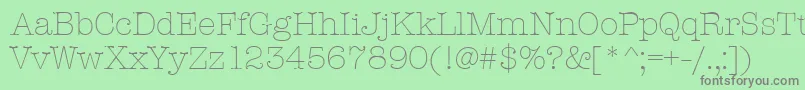 Fonte AmtypewriteritcttLight – fontes cinzas em um fundo verde