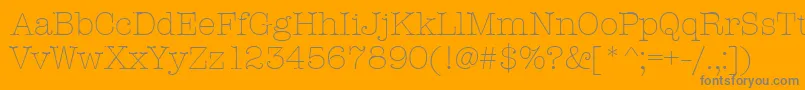 AmtypewriteritcttLight Font – Gray Fonts on Orange Background