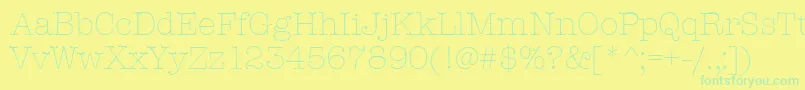 Czcionka AmtypewriteritcttLight – zielone czcionki na żółtym tle