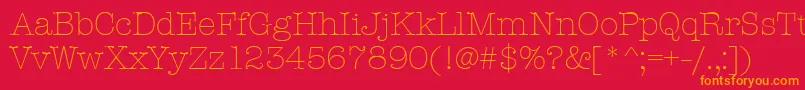 AmtypewriteritcttLight Font – Orange Fonts on Red Background