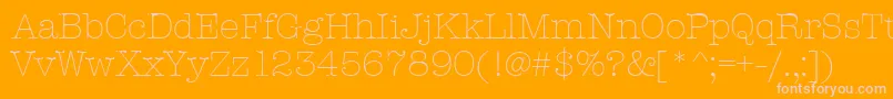 AmtypewriteritcttLight Font – Pink Fonts on Orange Background