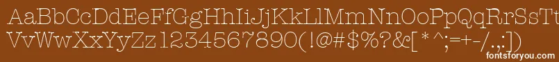 AmtypewriteritcttLight Font – White Fonts on Brown Background
