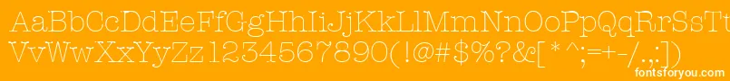 AmtypewriteritcttLight Font – White Fonts on Orange Background
