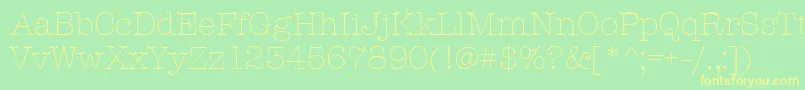 AmtypewriteritcttLight Font – Yellow Fonts on Green Background