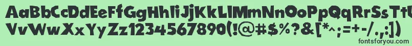 フォントCordelGroteskaBold – 緑の背景に黒い文字